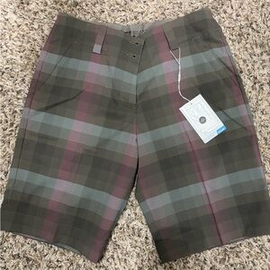 Nike Plaid Women Shorts - Green, Gray, Purple